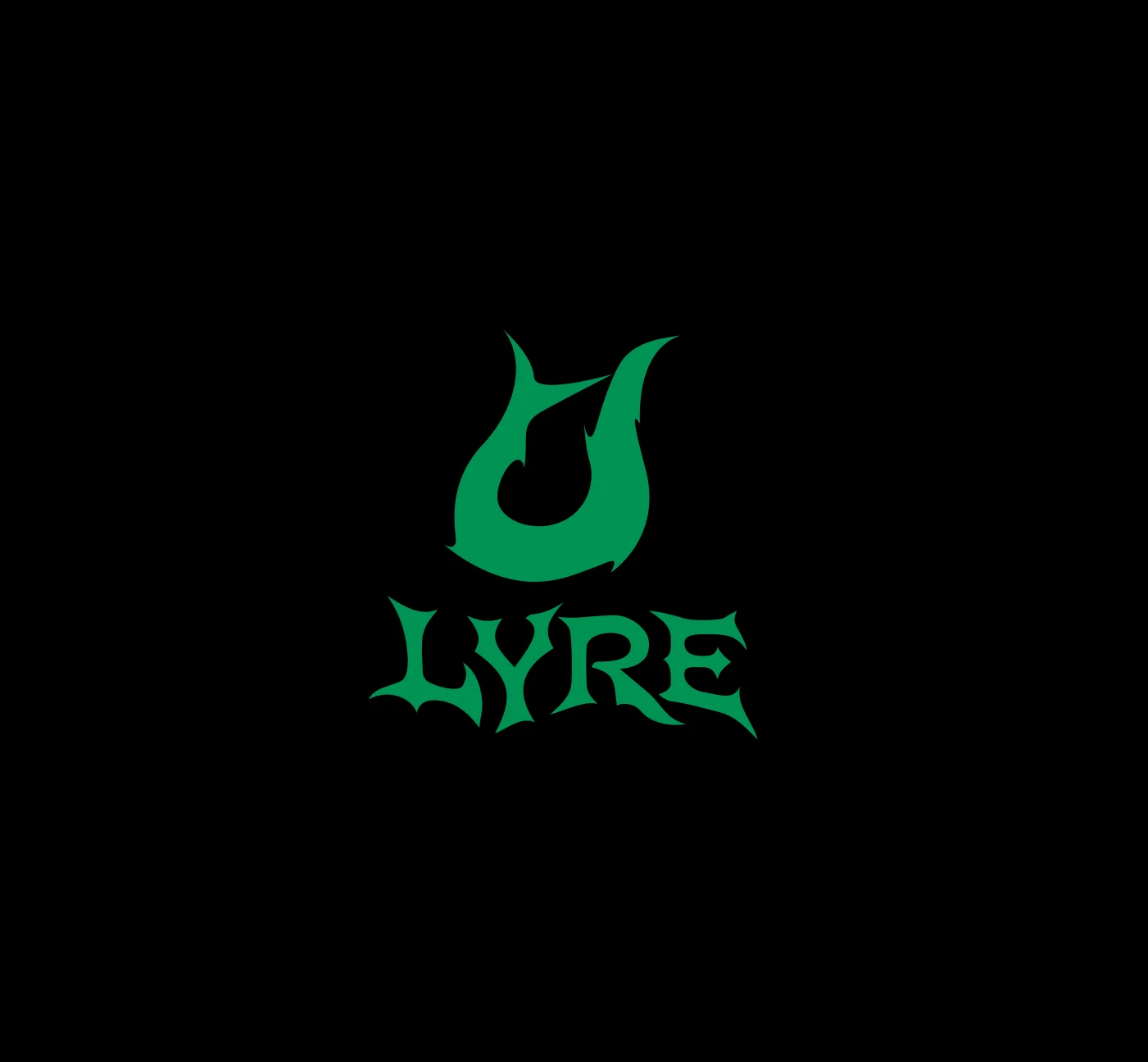Lyre logo, green on black